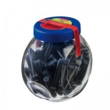 Patroane, cerneala albastra, set 100 bucati in borcan plastic