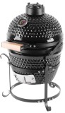 Gratar ceramic Kamado Egg Strend Pro 27 cm, portabil, negru