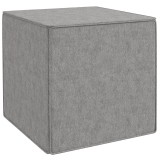 HOMCOM Taburet Pătrat 2 &icirc;n 1 cu Hușă Detașabilă, Taburet din Material Textil cu Aspect de In, 41x41x41 cm, Gri Deschis | Aosom Romania