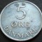 Moneda 5 ORE - DANEMARCA, anul 1962 * cod 4307 A