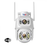 Cumpara ieftin Camera WIFI de supraveghere 4K, 8MP, 2 lentile, Control din aplicatie, Urmarire automata, Rezistenta la apa IP66 - ALB, Taggo