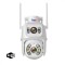 Camera WIFI de supraveghere 4K, 8MP, 2 lentile, Control din aplicatie, Urmarire automata, Rezistenta la apa IP66 - ALB