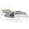 VidaXL Cadru de pat metalic cu tăblie de cap/picioare, alb, 80x200 cm