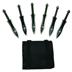 Set sase cutite de aruncat IdeallStore&reg;, Army Fury, otel inoxidabil, 19 cm