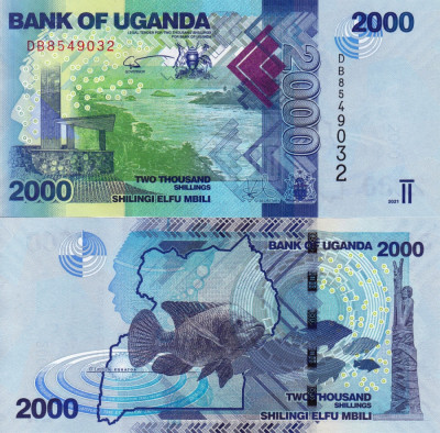 UGANDA 2.000 shillings 2021 UNC!!! foto