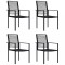 Gossi scaune de gradina, 4 buc., negru, ratan pvc