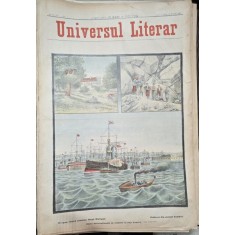 Revista Universul Literar nr.7/1897 pe coperta flota internationala de rzboi in fata Cancei
