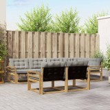 vidaXL Set de canapele de exterior cu pernă 7 pcs Alb și gri deschis 3388781