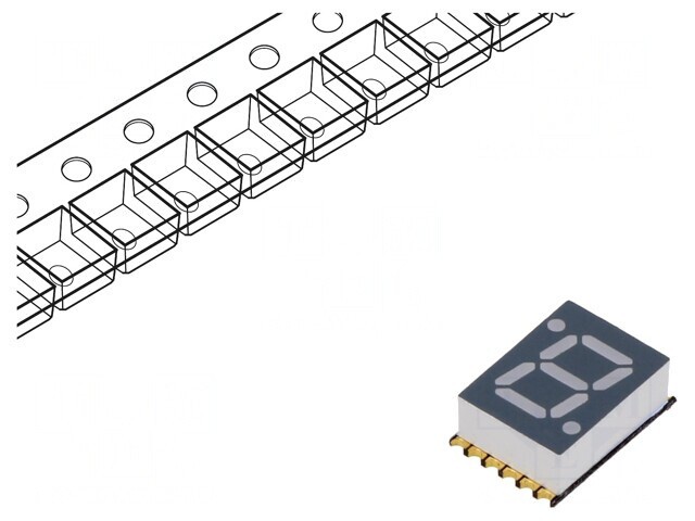 Display LED 7 Segmente 7mm Albastru Catod