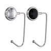Set 2 Carlige Masa Genti Kwmobile, Negru/Alb, Zinc - Carlig prindere geanta, suport agatator universal birou/raft