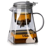 Ceainic cu infuzor de sticla, recipient pentru ceai&amp;#047;cafea 880 ml, transparent