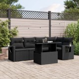 Cumpara ieftin Gossi set mobilier de gradina cu perne, 6 piese, negru, poliratan