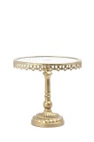 Platou decorativ metal auriu sticla Clowne &Oslash;25,5x23,7h
