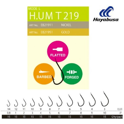 Carlige HAYABUSA UMT 219GO Nr.14, 15buc/pac foto