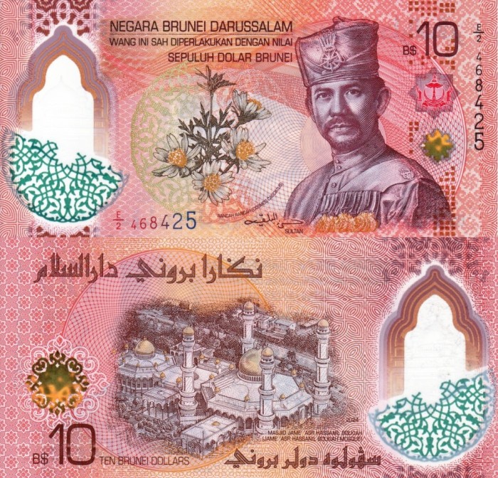 BRUNEI 10 dollars 2024 polymer UNC!!!