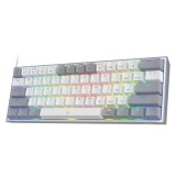 Tastatura gaming mecanica Bluetooth cu fir si wireless Redragon Fizz Pro alba cu gri iluminare RGB switch-uri rosii