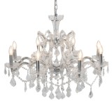 Cumpara ieftin Candelabru sticla transparenta metal argintiu &Oslash; 80x60 cm E14