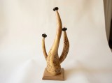 Sculptura lemn, os, abstract, colectie, decor vintage