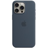 Husa de protectie Apple Silicone Case with MagSafe pentru iPhone 15 Pro Max, Storm Blue