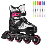 Role reglabile 4 in 1 pentru copii Tinty NILS Extreme NH10907, roz