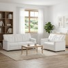 Set de canapea 2 pcs Alb Piele artificiala