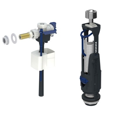 Mecanism rezervor wc, Geberit CR136.936.21.3SLV, actionare mecanica, alimentare laterala, cu flotor, fara senzor foto