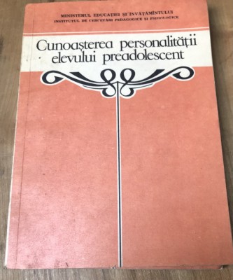 DVP31 Cunosterea personalitatii elevului preadolescent foto