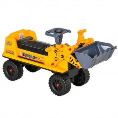 Excavator cu Volan Manual si Compartiment Ascuns Galben, Jucarie prevazuta cu Loc pentru Copii de 2-3 ani, 70x26x37cm HOMCOM | Aosom RO