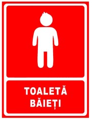 Indicator rosu pentru toaleta baieti foto