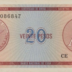 CUBA █ bancnota █ 20 Pesos █ 1985 █ P-FX5 █ Serie A █ UNC █ necirculata