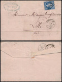 France 1863 Cover + Content Marseille Lille ambulant cancellation DB.360