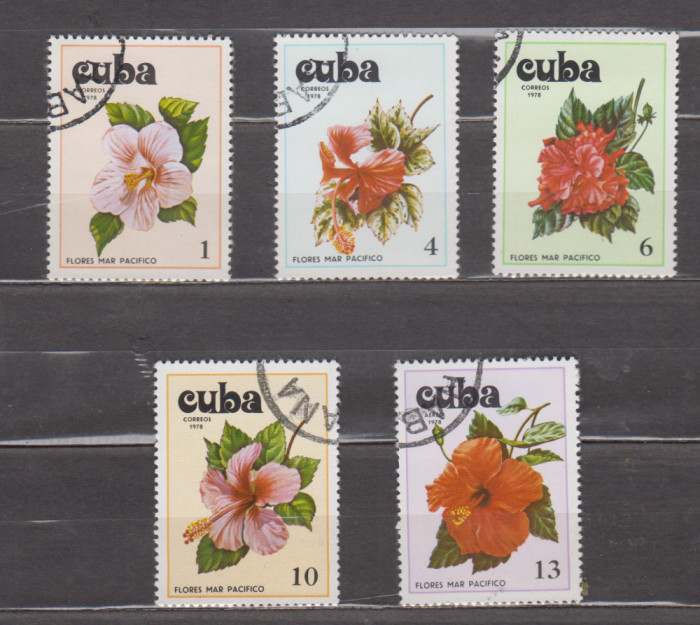 M2 TS2 7 - Timbre foarte vechi - Cuba - flori exotice