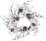 Coronita decorativa de Craciun MagicHome, cu globuri si conuri, 50 cm