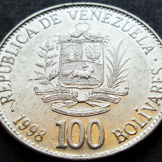 Moneda exotica 100 BOLIVARES - VENEZUELA, anul 1998 *cod 130