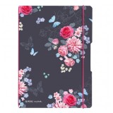 Caiet My.book Flex A4 2x40f 80gr Dictando+patratele, Coperta Pp, Ladylike Flowers