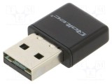Card extensie rețea WiFi USB 2.0 QOLTEC, negru