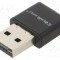 Card extensie rețea WiFi USB 2.0 QOLTEC, negru