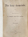 Die Freie Gemeinde: Ein Beitrag zur Wichtigsten Frage B Carneri 1863 carte veche