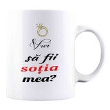 Cana alba personalizata &quot;Vrei sa ii sotia mea?&quot;, INOVATIX&reg;. 330ml
