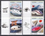 Sierra Leone 2019 - Trenuri de Mare viteză, Serie cu Tabsuri, MNH
