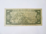 Rara! Cuba 1 Peso 1961,bancnota cu semnatura lui Che Guevara(Presedinte Banca Nationala Cubaneza),vedeti fotografiile.