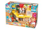 Jucarie interactiva si distractiva pentru bebelusi, Corabia Piratilor cu 3 figurine incluse, cufar cu comoara, barcuta de tras, ancora, turn de contro