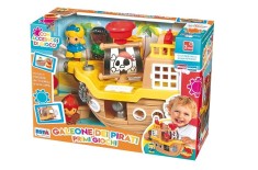 Jucarie interactiva si distractiva pentru bebelusi, Corabia Piratilor cu 3 figurine incluse, cufar cu comoara, barcuta de tras, ancora, turn de contro