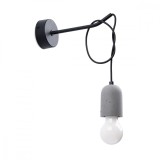 Lampă De Perete Neso Gri/Negru Pvc/Beton 1 Bec Neregulat Minimalist De Interior