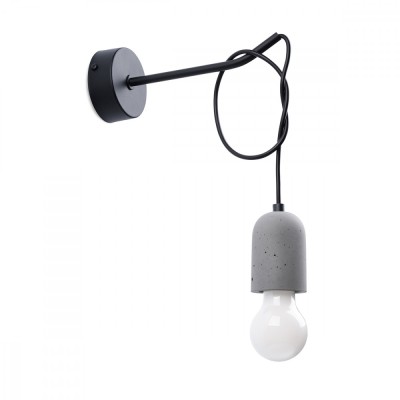 Lampă De Perete Neso Gri/Negru Pvc/Beton 1 Bec Neregulat Minimalist De Interior foto
