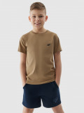 Tricou unicolor pentru băieți - bej, 4F Sportswear