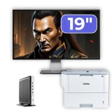 Pachet PC second hand HP T630 cu monitor 19 inch si imprimanta Brother