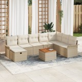 vidaXL Set Sofa Grădină 9 Piese cu Perne Ratan Polimer Bej