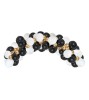 Arcada Baloane Alb Auriu Negru 70 Buc Godan - Kit Decor Petrecere B&amp;C - Baloane 30cm, 12cm, Panglica si Adeziv Incluse