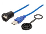 Cablu-adaptor USB A soclu USB A mufă 3m IP65 USB 2.0